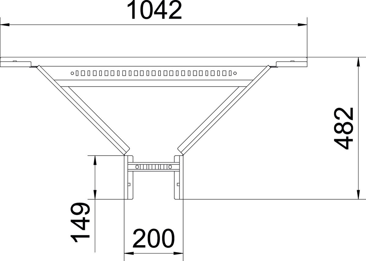 Derivação simples para caminhos de cabos escada 60x200 Aço inoxidável A4 1.4571 brilhante, pós-tratamento aço inoxidável – Imagem 2 de 2