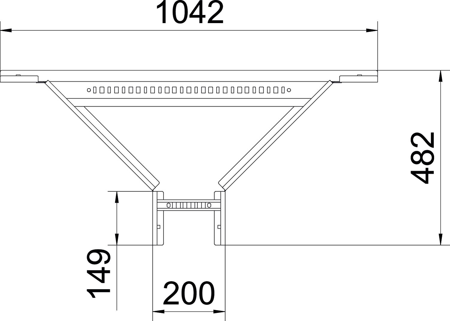 Derivação simples para caminhos de cabos escada 60x200 Aço inoxidável A4 1.4571 brilhante, pós-tratamento aço inoxidável – Imagem 2 de 2