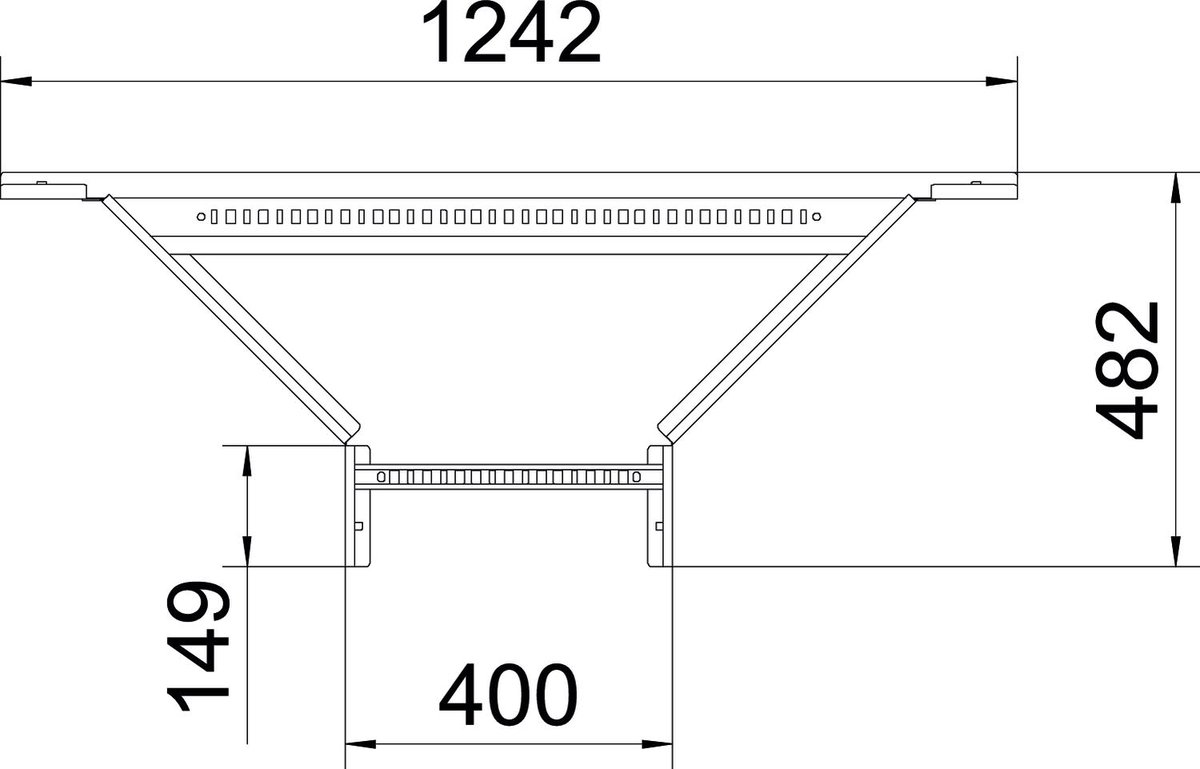 Derivação simples para caminhos de cabos escada 60x400 Aço inoxidável A4 1.4571 brilhante, pós-tratamento aço inoxidável – Imagem 2 de 2