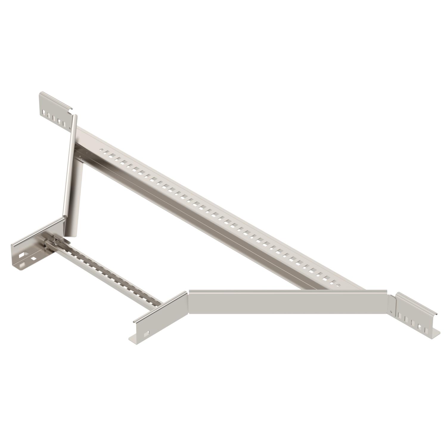 Derivação simples para caminhos de cabos escada 60x400 Aço inoxidável A4 1.4571 brilhante, pós-tratamento aço inoxidável