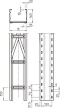 Caminho cabo escada grande vão aba perfurada 160x300x6000 Aço Galvanizado por imersão a quente após maquinação 85µm zinco