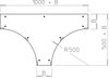 Tampa derivação em T Sistema grandes vãos 110 e 160 B300mm Aço Galvanização continua zinco/alumínio, Double Dip zinco