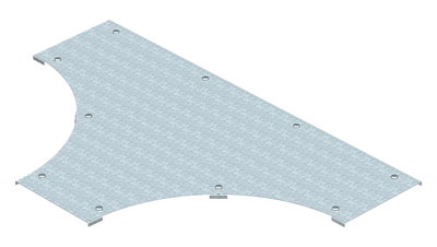 Tampa derivação em T Sistema grandes vãos 110 e 160 B400mm Aço Galvanização continua zinco/alumínio, Double Dip zinco