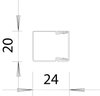 Calha com base perfurada 20x20x2000 Aço com galvanização contínua / com revestimento de plástico branco puro RAL 9010