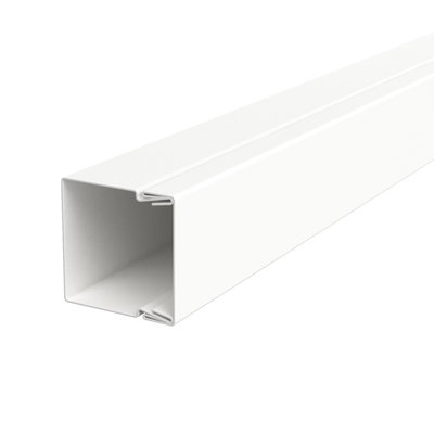 Calha com base perfurada 30x30x2000 Aço com galvanização contínua / com revestimento de plástico branco puro RAL 9010