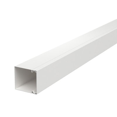 Calha com base perfurada 60x60x2000 Aço com galvanização contínua / com revestimento de plástico branco puro RAL 9010