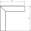 Ângulo plano com tampa 60x60mm Aço com galvanização contínua / com revestimento de plástico branco puro RAL 9010