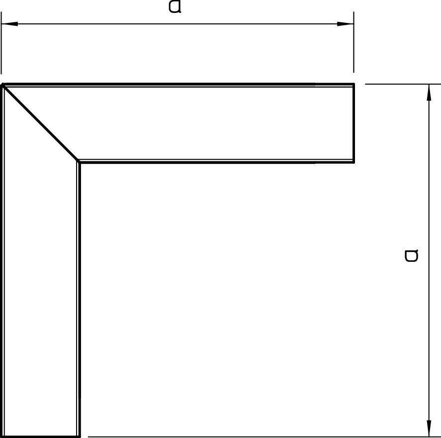 Ângulo plano com tampa 60x60mm Aço com galvanização contínua / com revestimento de plástico branco puro RAL 9010 – Imagem 2 de 3