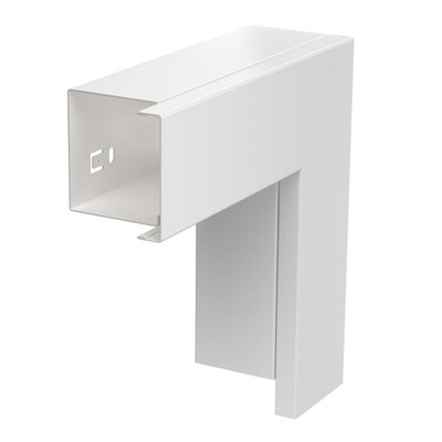 Ângulo plano com tampa 60x60mm Aço com galvanização contínua / com revestimento de plástico branco puro RAL 9010