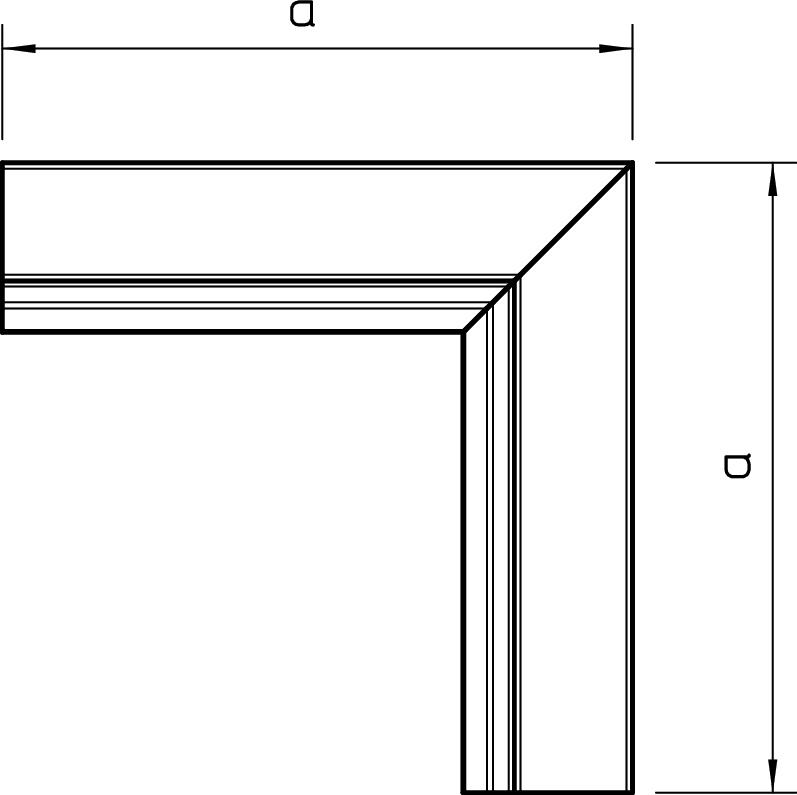 Ângulo interno 60x60mm Aço com galvanização contínua / com revestimento de plástico branco puro RAL 9010 – Imagem 2 de 3