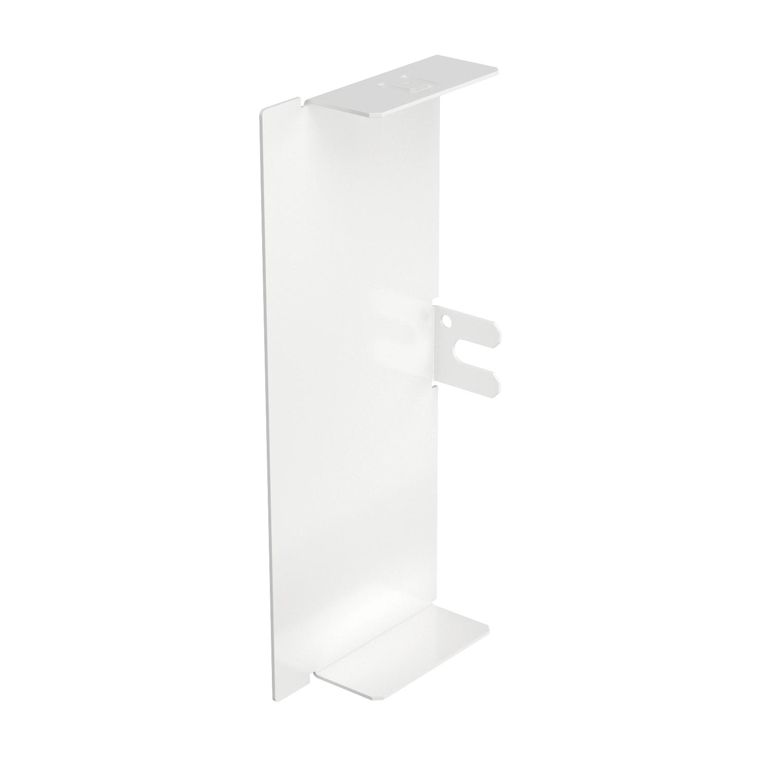 Topo 60x150mm Aço com galvanização contínua / com revestimento de plástico branco puro RAL 9010