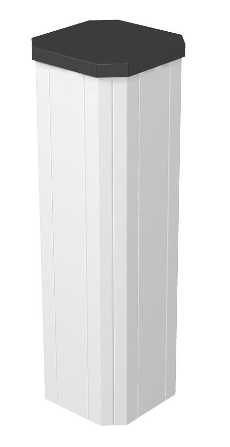 Coluna com calhas tampa 80 680x212x212 Aço branco puro RAL 9010