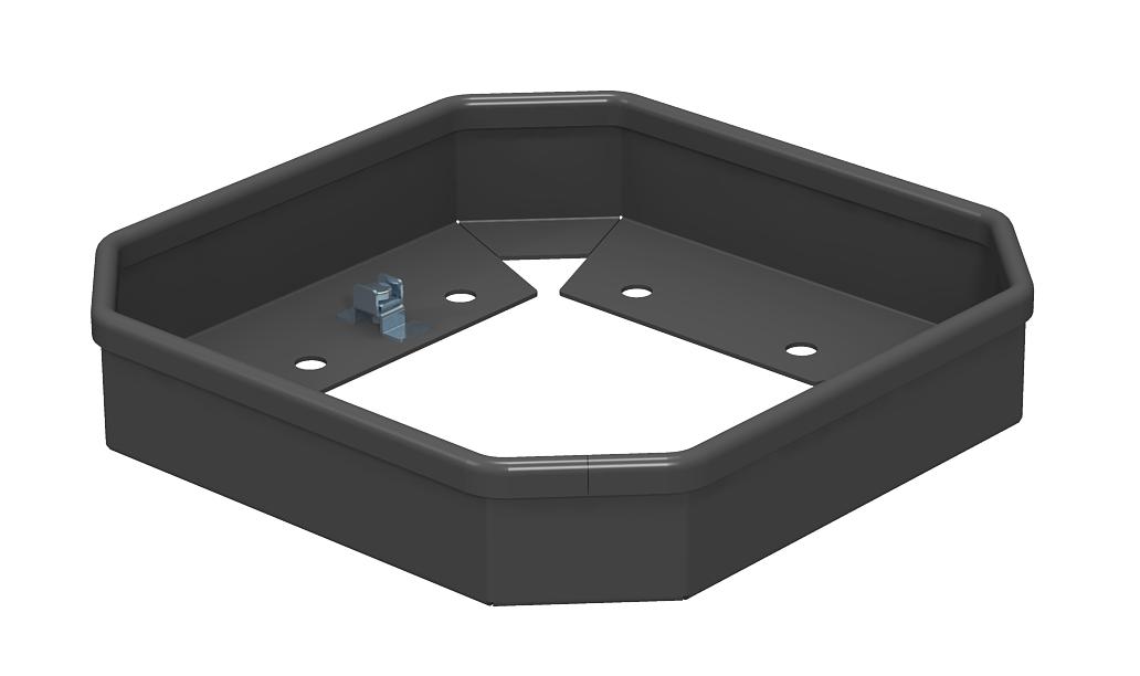 Base para ISSHS4 41x214 Aço preto RAL 9005