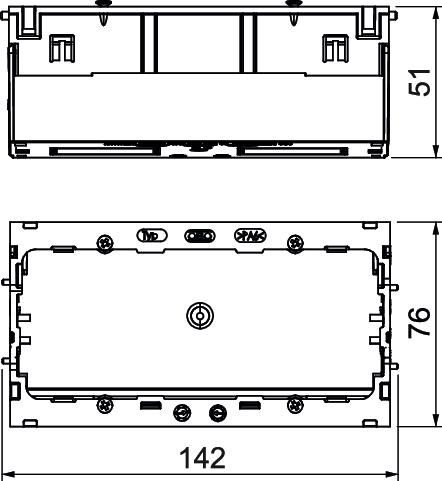 Caixa de aparelhagem dupla 51x76x142 Poliamida cinzento RAL 7011 – Imagem 2 de 3