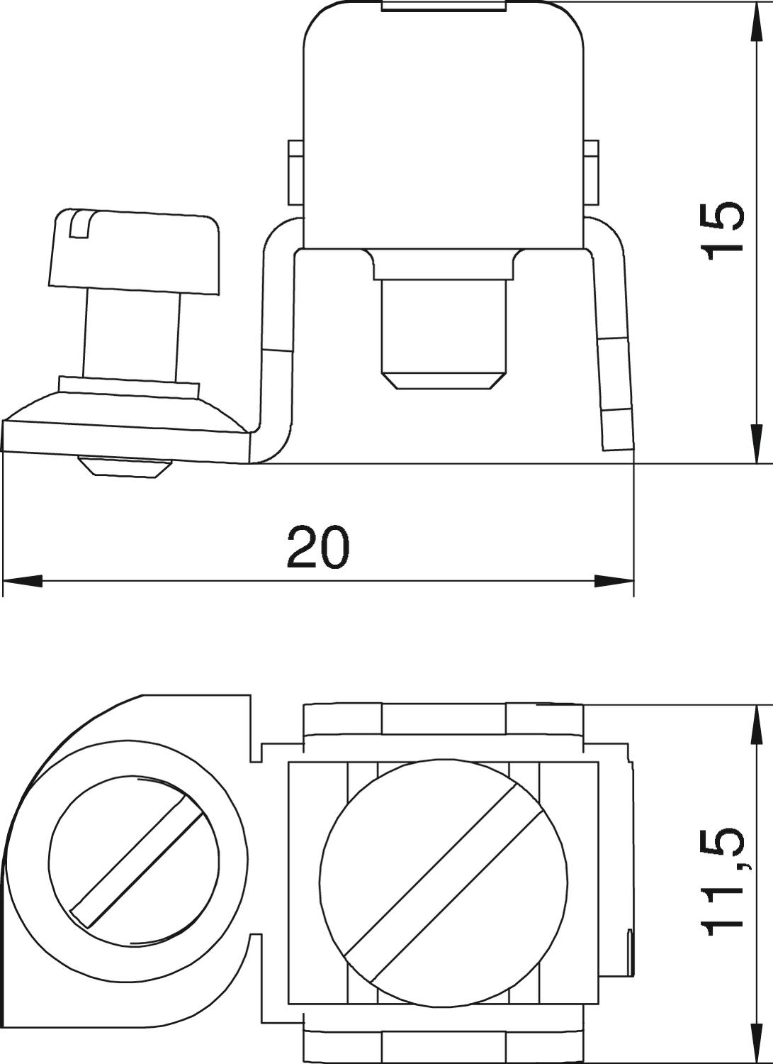 Borne de terra 20x12x15 Aço eletrogalvanizado zinco – Imagem 2 de 3