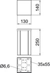 Coluna Chão 250x130x140 Alumínio branco puro RAL 9010