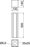 Coluna Chão 500x130x140 Alumínio anodizado alumínio