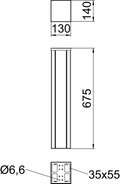 Coluna Chão 675x130x140 Alumínio anodizado alumínio