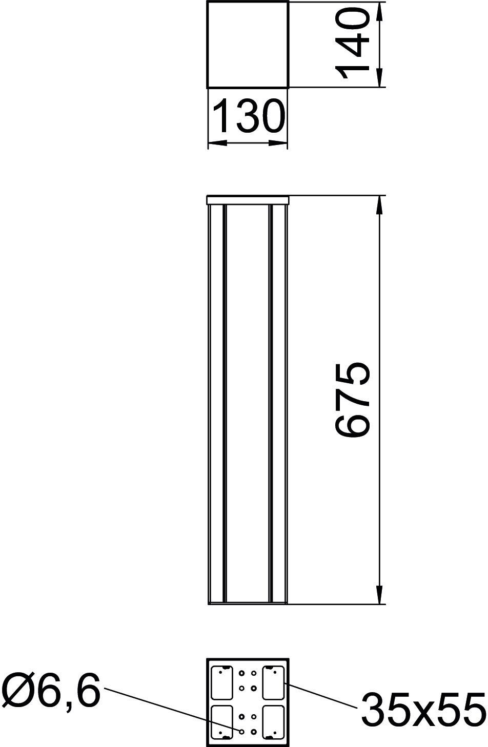 Coluna Chão 675x130x140 Alumínio anodizado alumínio – Imagem 2 de 2