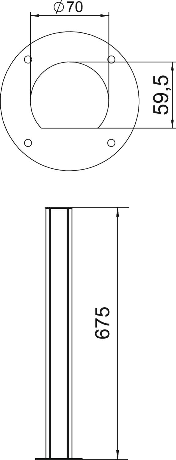 Coluna Chão 675x70x60 Alumínio branco puro RAL 9010 – Imagem 2 de 2