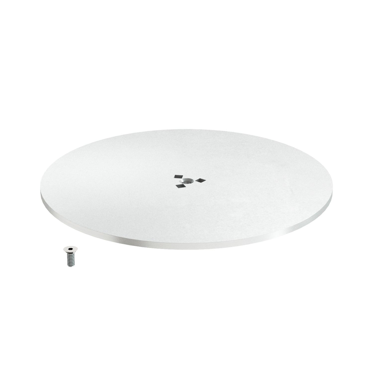 Base para colunas F Ø350x8 Aço branco puro RAL 9010