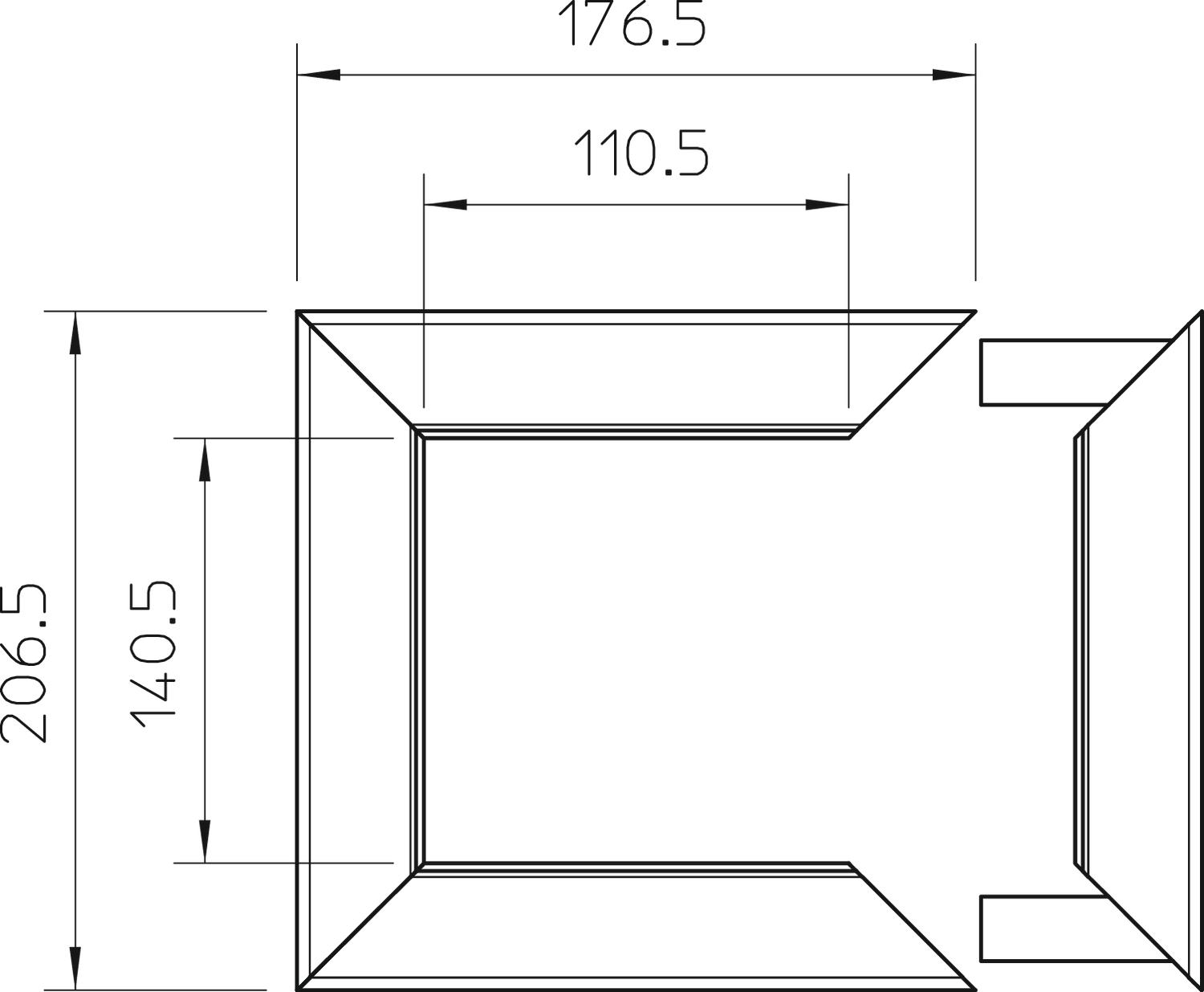 Remate for ISS140110 207x177 Alumínio branco puro RAL 9010 – Imagem 2 de 2