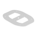 Base para ISSDM45 185x135x3 Aço com galvanização contínua / com revestimento de plástico branco puro RAL 9010