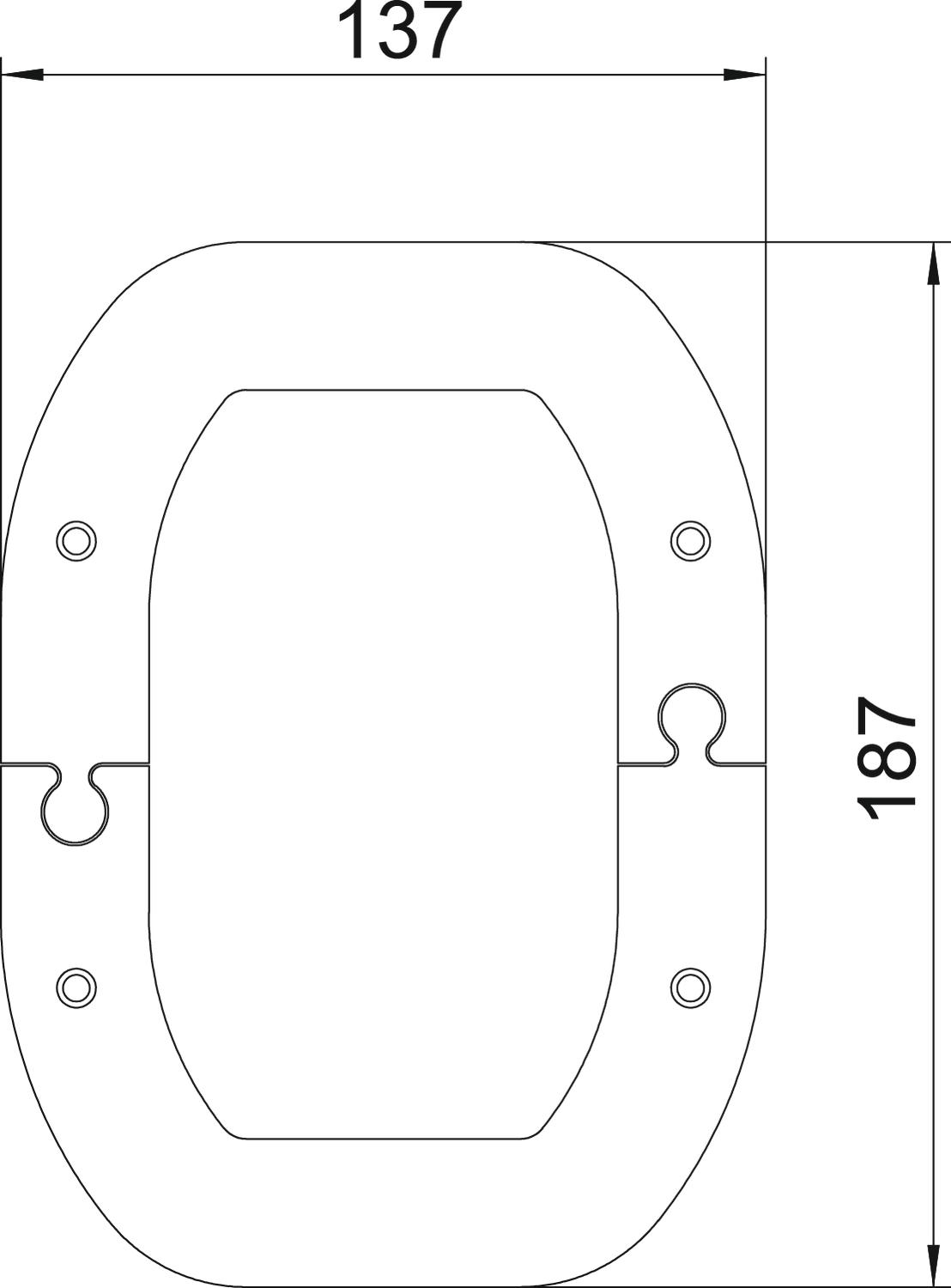 Remate para ISSDM45 187x137x2 Aço branco puro RAL 9010 – Imagem 2 de 2
