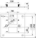 Base para colunas, indústria 250x250x8 Aço com galvanização contínua / com revestimento de plástico alumínio branco RAL 9006