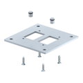Base para colunas, indústria 250x250x8 Aço com galvanização contínua / com revestimento de plástico alumínio branco RAL 9006