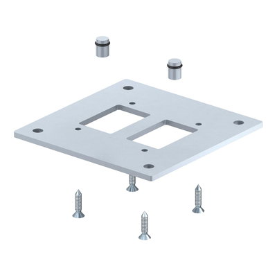 Base para colunas, indústria 250x250x8 Aço com galvanização contínua / com revestimento de plástico alumínio branco RAL 9006