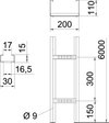 Caminho cabo escada grande vão aba perfurada 110x200x6000 Aço galvanizado pelo método Sendzimir zinco