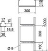 Caminho cabo escada grande vão aba perfurada 110x300x6000 Aço galvanizado pelo método Sendzimir zinco