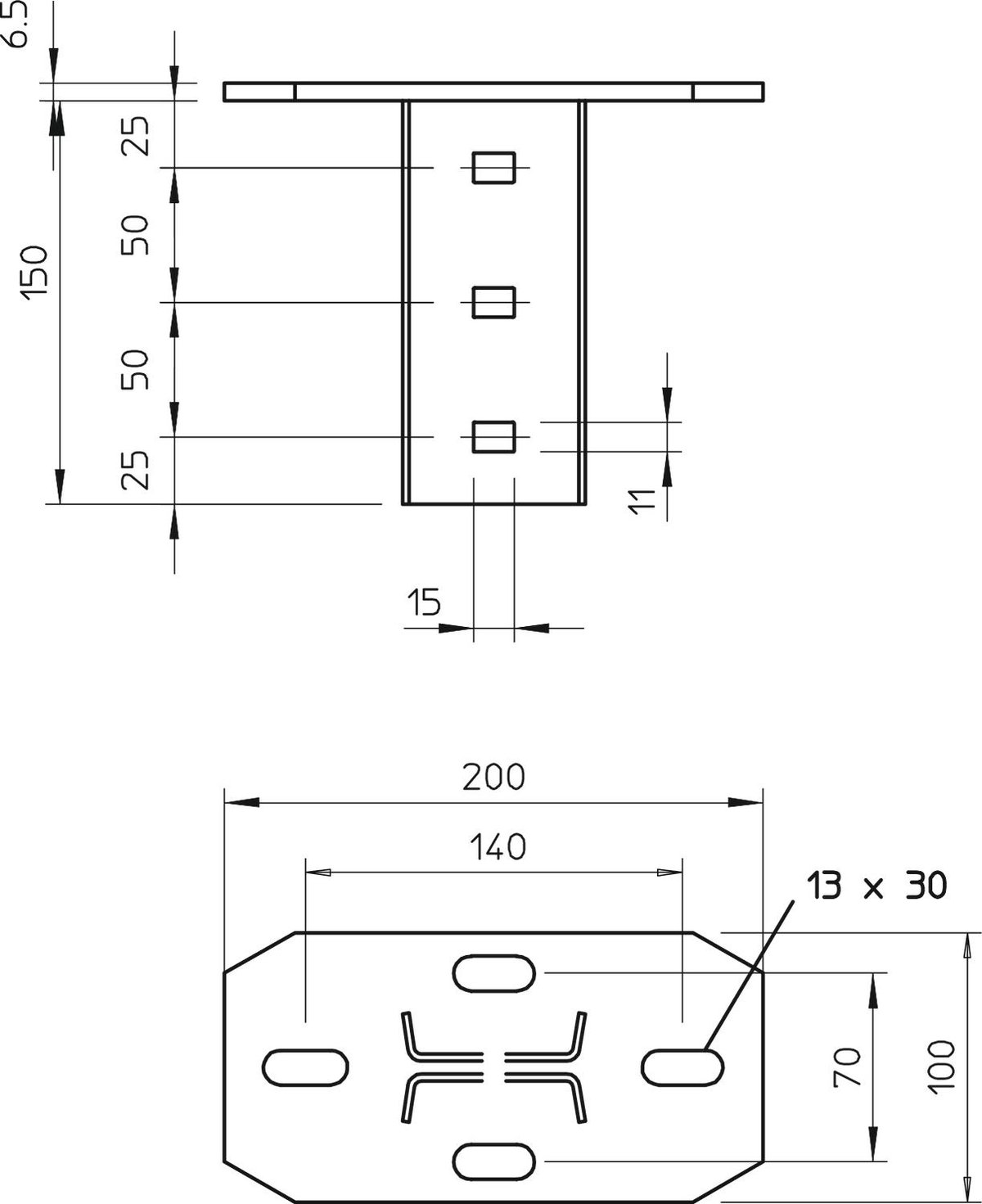 Cabeça de perfil para IS 8 200mm Aço Galvanizado por imersão a quente após maquinação 85µm zinco – Imagem 2 de 2