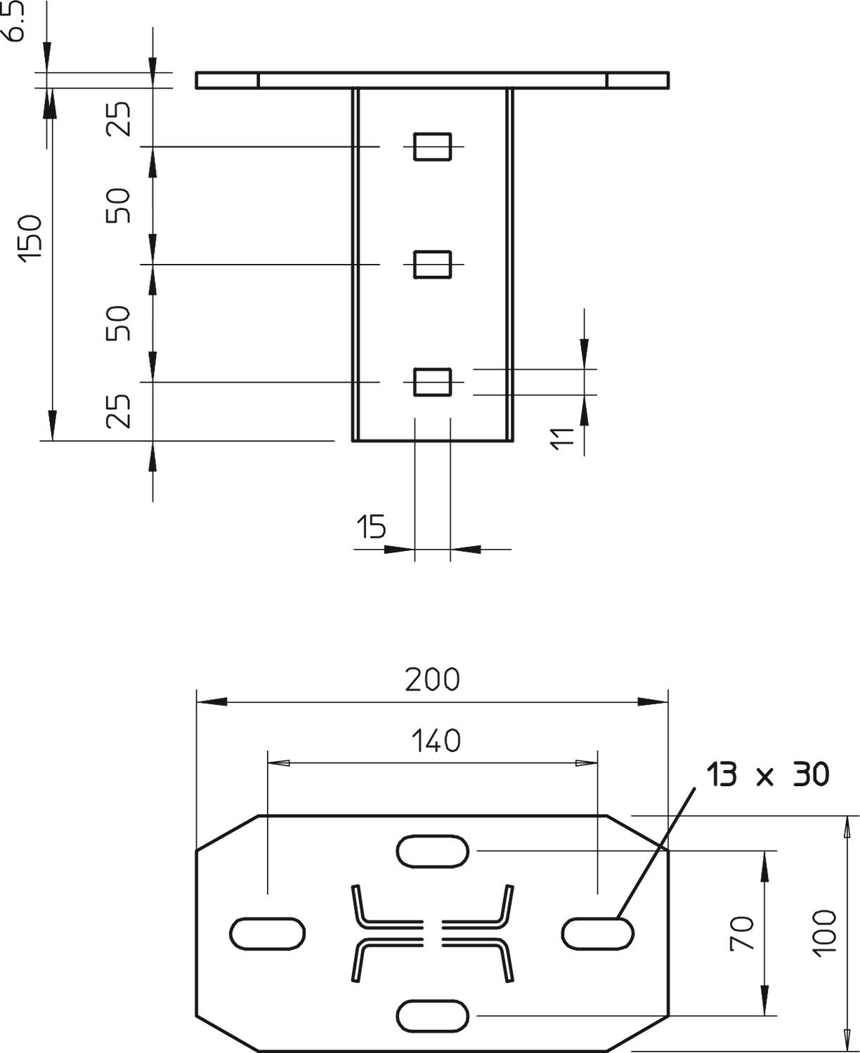 Cabeça de perfil para IS 8 200mm Aço Galvanizado por imersão a quente após maquinação 85µm zinco – Imagem 2 de 2