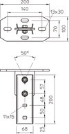 Cabeça de perfil para IS 8, variável long. 200mm Aço Galvanizado por imersão a quente após maquinação zinco
