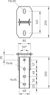 Cabeça de perfil para IS 8, variável, 90º 200mm Aço Galvanizado por imersão a quente após maquinação zinco