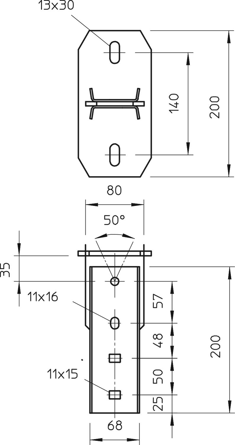 Cabeça de perfil para IS 8, variável, 90º 200mm Aço Galvanizado por imersão a quente após maquinação zinco – Imagem 2 de 3