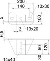 Cabeça de perfil para US7, grandes cargas 200x100 Aço Galvanizado por imersão a quente após maquinação zinco