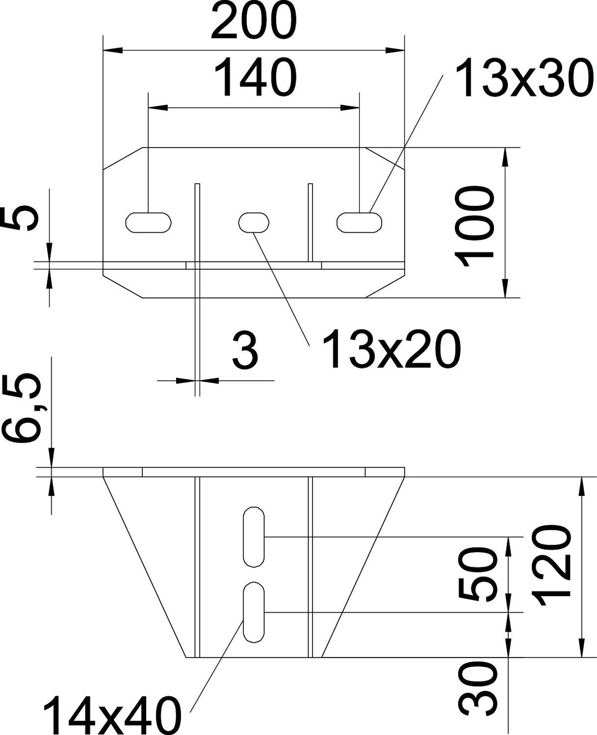 Cabeça de perfil para US7, grandes cargas 200x100 Aço Galvanizado por imersão a quente após maquinação zinco – Imagem 2 de 3