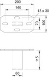 Cabeça de perfil para perfil US 7 200x100 Aço Galvanizado por imersão a quente após maquinação zinco