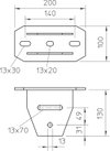 Cabeça de perfil para perfil US 7, variável 200x100 Aço Galvanizado por imersão a quente após maquinação zinco