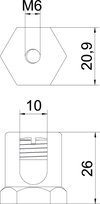 Ligador de terra com rosca de fixação M6 25-75mm² Latão latão