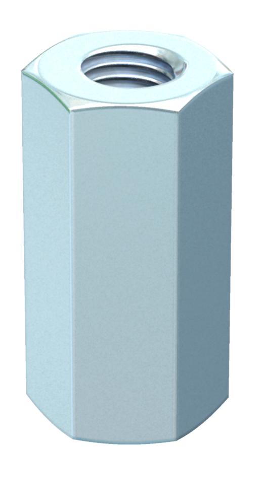 União para varão roscado M10x30mm Aço inoxidável, livre de ferrugem A2 1.4301 brilhante, pós-tratamento