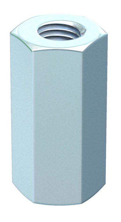 União para varão roscado M10x30mm Aço inoxidável, livre de ferrugem A2 1.4301 brilhante, pós-tratamento