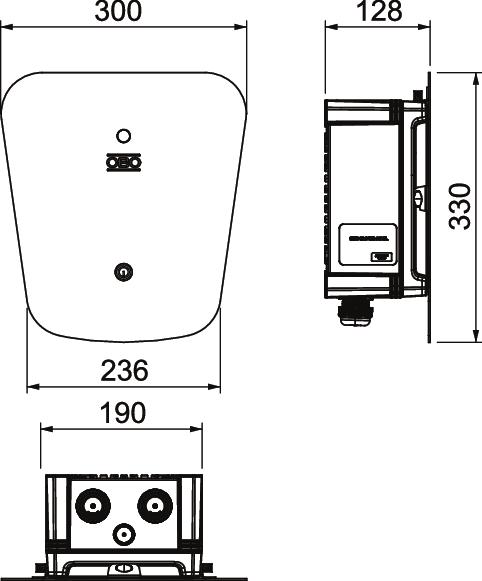 Wallbox
 Key 330x300x127 Policarbonato lacado preto – Imagem 2 de 2