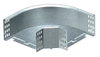 Ângulo 90° horizontal, com uniões curvas 110x300 Aço Galvanizado por imersão a quente após maquinação