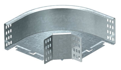 Ângulo 90° horizontal, com uniões curvas 110x300 Aço Galvanizado por imersão a quente após maquinação