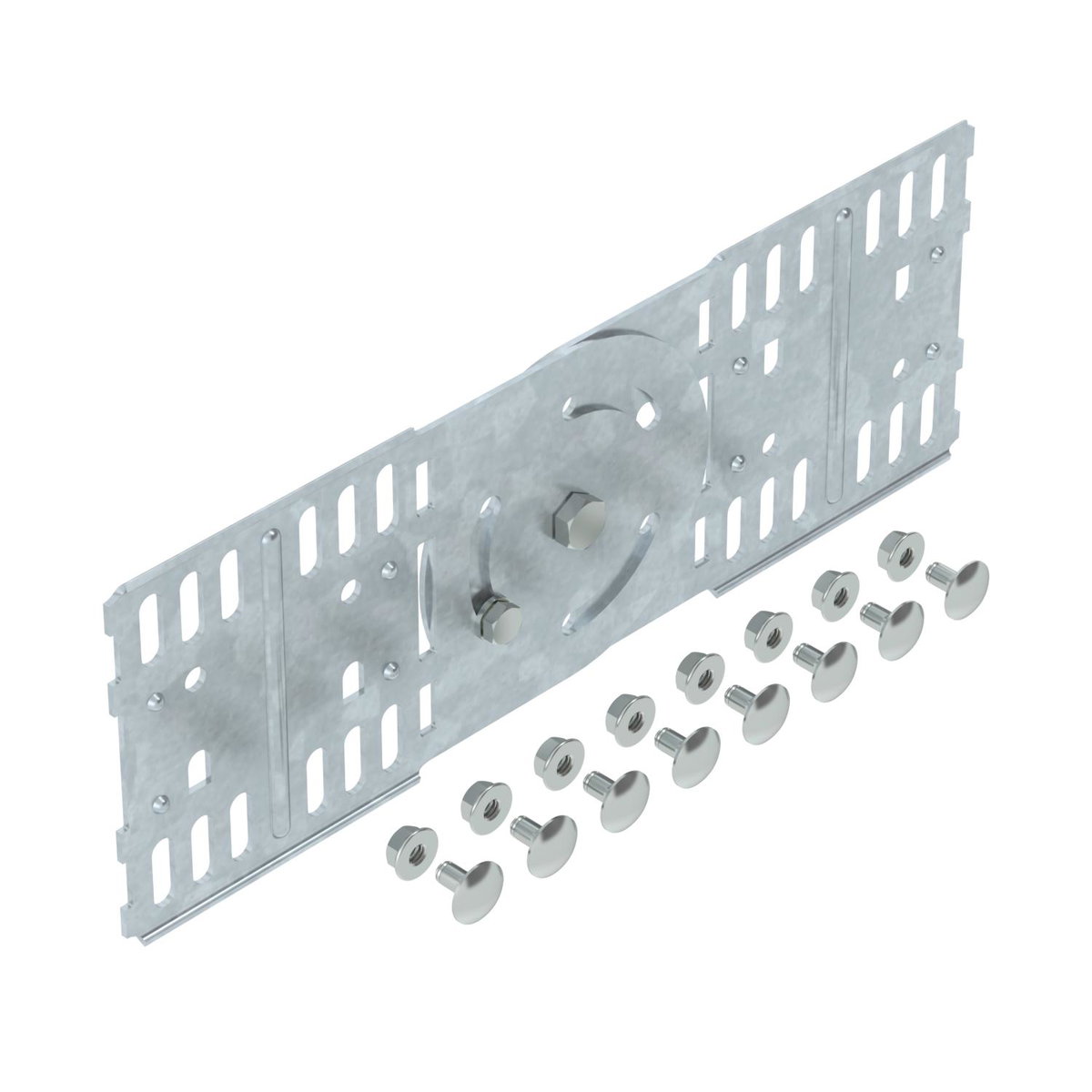 União articulada para caminho de cabos em chapa 110x300 Aço Galvanizado por imersão a quente após maquinação 85µm zinco