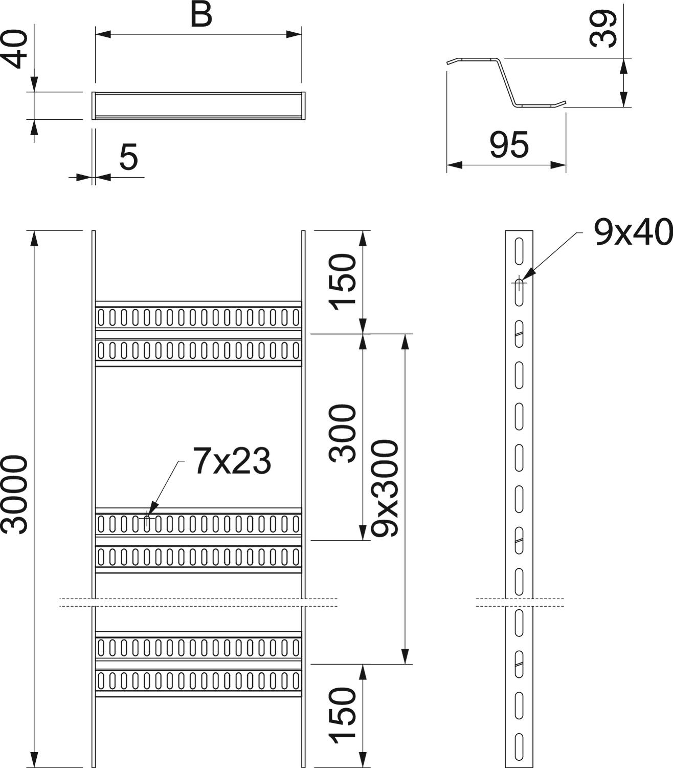 Caminho de cabos escada naval com degrau Z 40x210x3000 Aço Galvanizado por imersão a quente após maquinação zinco – Imagem 2 de 5